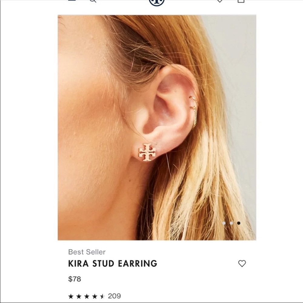 Tory Burch Gold Kira Stud Earring - Picture 6 of 7